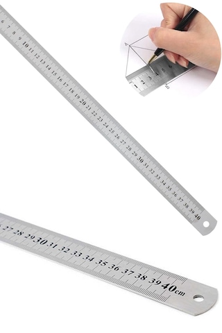 Paslanmaz Çelik Cetvel 40cm Metal