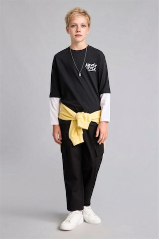 Defacto Pamuklu Kargo Jogger Paça Gabardin Siyah Pantolon Erkek Çocuk F1970a826aubk81 Siyah-bk81