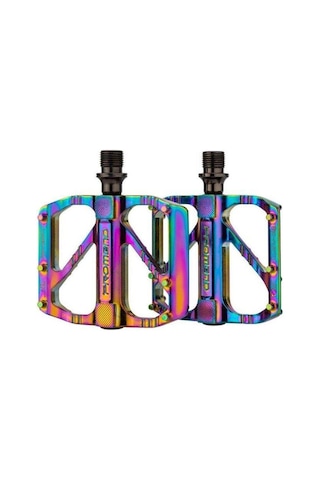 Promend R-67 Rainbow Platform Pedal Mtb Freeride Kaymaz 3 Rulmanlı Alüminyum Pedal Rainbow Renk