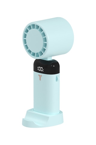 Hfambition Mobil Tutulabilir/asılabilir/masaüstü Fan S3214 Mavi - 90 Ayar, 3 Hız, 3600mah Batarya, Telefon Tutucu, Pil Göstergesi Sıcaklama Yok Mavi