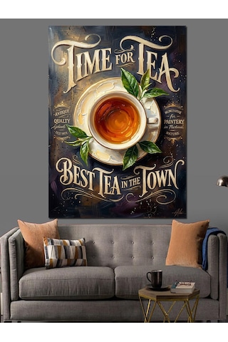 Time For Tea Çay Saati Dekoratif Kanvas - Mdf Ahşap Tablo