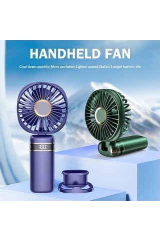 Yingfu Küçük Şarj Edilebilir Pembe Mini Fan, Kısa Pil Kablosu, Hafif Taşınabilir