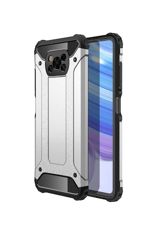 Noktaks - Xiaomi Uyumlu Xiaomi Poco X3 / Poco X3 Nfc / Poco X3 Pro - Kılıf Çift Katman Zırh Tank Crash Military Kapak - Rose Gold