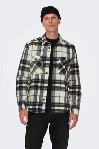 Only & Sons Erkek Onsmılo Göğüs Cepli Uzun Kollu Pamuklu Gömlek 22026313 Siyah Siyah