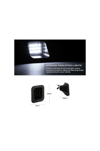 Yifomall Dodge Ram 1500/2500/3500 İçin Led Plaka Lambası - Beyaz Işık, Kavrulmuş Kapak Ve Siyah Panel, Dayanıklı Ve Kompakt Tasarım Tek Adet