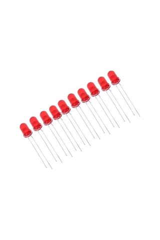 5mm Kırmızı Mantar Led Diyot Yüksek Parlaklık - 10 Adet Paket
