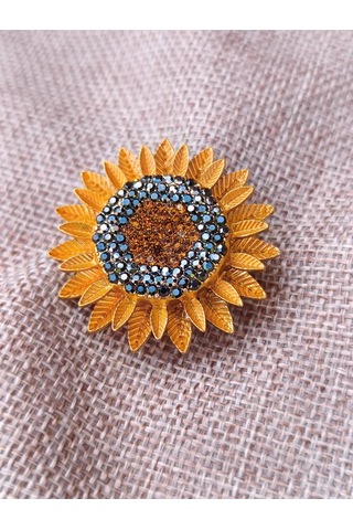 Villovatik Büyük Ayçiçeği Broş 189765734 Turuncu