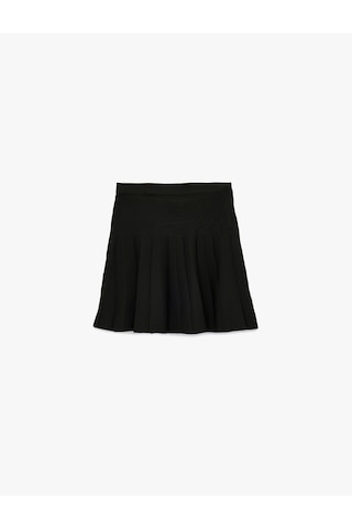 Koton Normal Bel Pileli Mini Etek Siyah 6wal70004ht