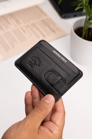 Newish Polo Erkek Hakiki Deri Cüzdan Ve Kartlık New182 - Siyah