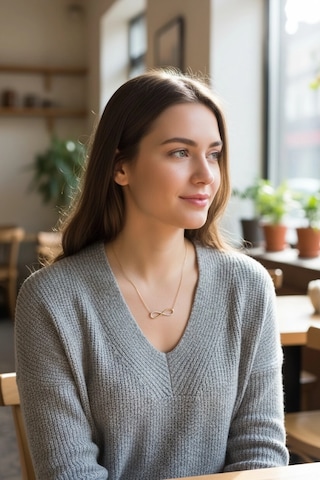 14 Ayar Altın Sonsuzluk Model Kolye Uçlu Zincir
