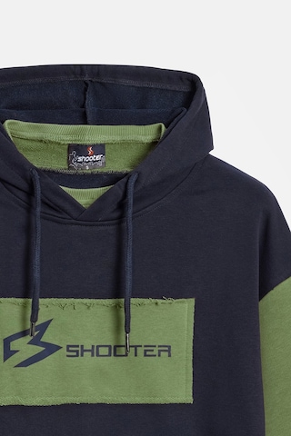 Shooter Sportwear Shooter Erkek Oversize Kapüşonlu Baskılı Kanguru Cepli Sweatshirt Lacivert - Haki