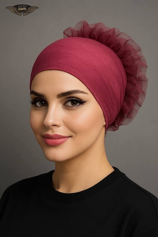Aldaıyr Fırfır Bone Tesettür Bone Bordo