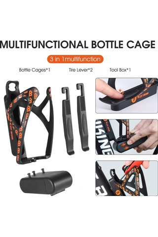 West Bıkıng Bisiklet Çok İşlevli Şişe Tutucu Lastik Kolu Alet Kutusu Siyah Kırmızı Siyah Kırmızı
