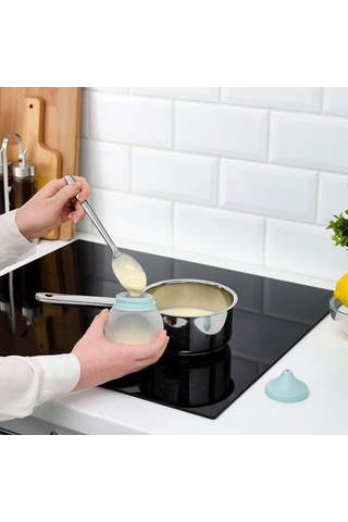 Krema Pompası, Açık Mavi MeridyenDukkan 250 ml Silikon Kauçuk Mut