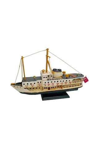 Dekoratif Metal Gemi İstanbul Yolcu Vapuru 34cm