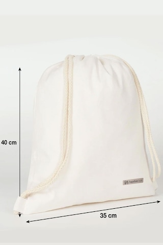 Hapshoe Look Krem 35x40 Cm Unisex Ham Bez Büzgülü Ayakkabı Terlik Çantası Natural