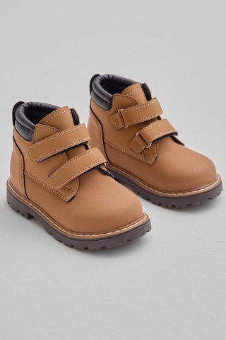 Tonny Black Kalın Termo Taban Sıcak Astarlı Çift Cırtlı Çocuk Unisex Camel Bot Tbrzn010 Camel