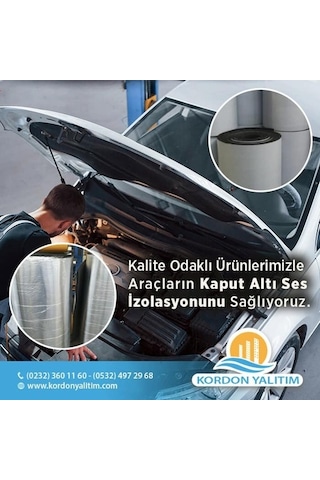Kordon Yalıtım Folyolu Yapışkanlı Izolasyon Kaput Ses Isı Yalıtım
