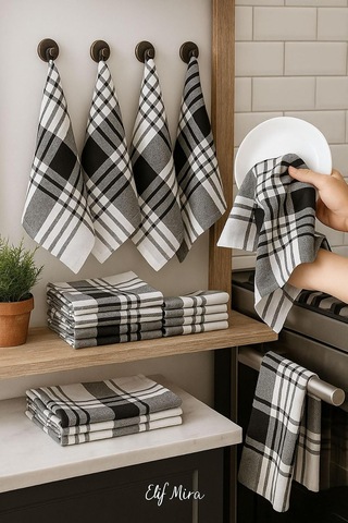Tr 10 Lu Lüks Mutfak Kurulama Bezi Seti 45x65 Cm Table Linen Diğer
