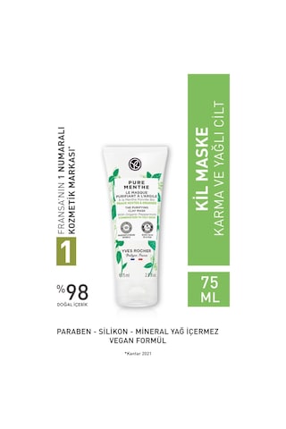 Yves Rocher Pure Menthe Karma ve Yağlı Ciltler İçin Kil Maskesi 75 ML