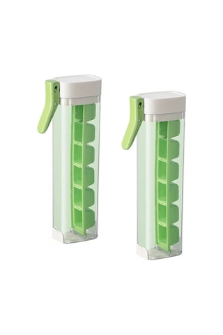 Jeehugo Yeşil 2 Adet Tek Tıkım Buz Kuvveti 6 Bölmeli Ev Kullanıma Uygun Gıda Seviyesi Pc+pp Spill Koruyucu Kapaklı Buzluk Kutusu Çok Renkli