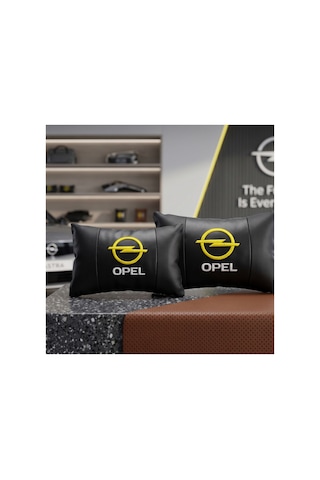 Opel Logolu Oto Koltuk Boyun Yastığı 2 Parça Tüm Modeller İçin Uygundur Siyah