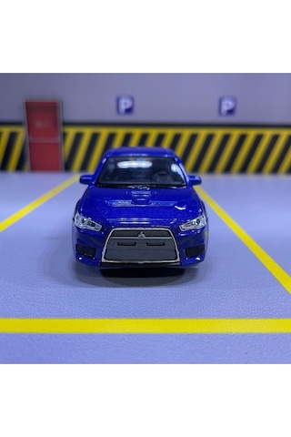 Mitsubishi Lancer Evo X 1/36 Ölçek Welly Diecast Metal Model Araba Oyuncak Araba Çek Bırak - Lacivert