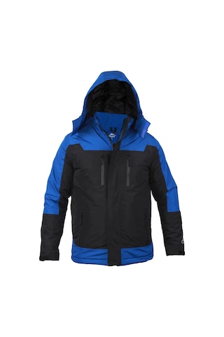 Kışlık Su Geçirmez Erkek Mont 163 Fiyort Naroy Nefes Alabilen Kapitone Astar Saxmavi-siyah