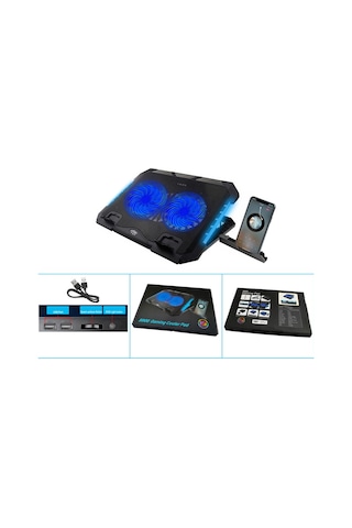 S900 Ayarlanabilir RGB Işıklı Laptop Soğutucu 2 Fanlı Notebook Bilgisayar Standı