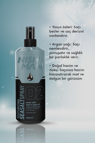 Hacim Ve Dolgunluk Veren Deniz Tuzu Saç Spreyi Yosun Ve Argan Yağı İçerir 200 Ml