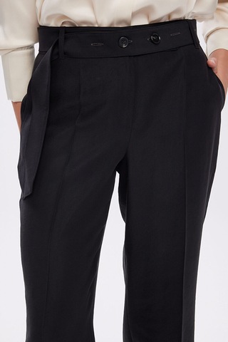 Faik Sönmez Ütü İzli Kemer Detaylı Wıde Leg Fıt Modallı Pantolon W27pnt014 Uw27pnt01410 Siyah