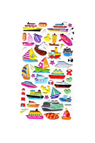 Sticker Kabartmalı Stiker Defter, Planlayıcı Etiket Lbu-005 - 17x9 Cm - Gemi