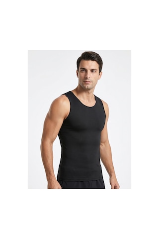 Fitformgiyim Sıyah Termal Spor Termal Erkek Atlet Korse Siyah