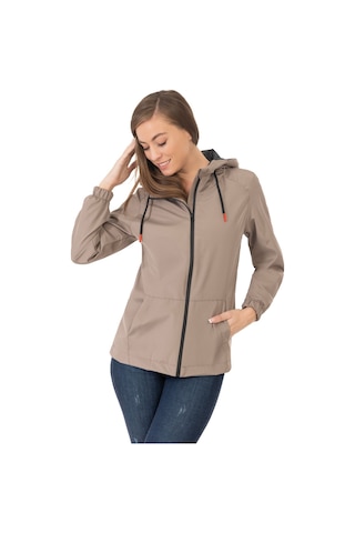 Freemen Kadın Vizon Su Geçirmez Ve Rüzgara Dayanıklı Astarlı Kapüşonlu Yağmurluk Vizon
