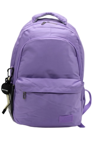 Saten Suya Dayanıklı Kumaş Unisex Siyah Okul Sırt Çantası 2200 Siyah Lila