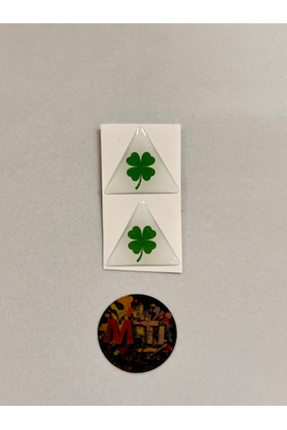 Yonca Damla Sticker Alfa Romeo Yonca Amblem Sticker 3d Silikon Direk Arması Epoksi 2adet 3,5x3,5cm Beyaz