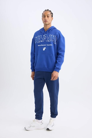 DeFactoFit NBA Miami Heat Boxy Fit Kapüşonlu Kanguru Cepli Kalın Sweatshirt D3229AX24WNBE181 Mavi