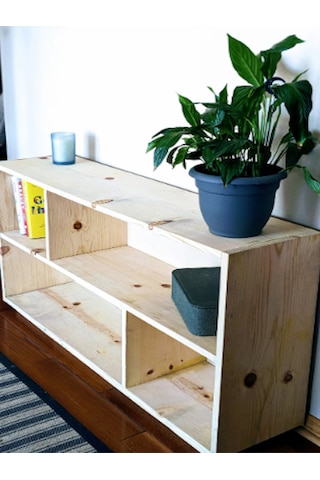 Ahşap Konsol Kitaplık 170 X 90 Cm Açık Ceviz