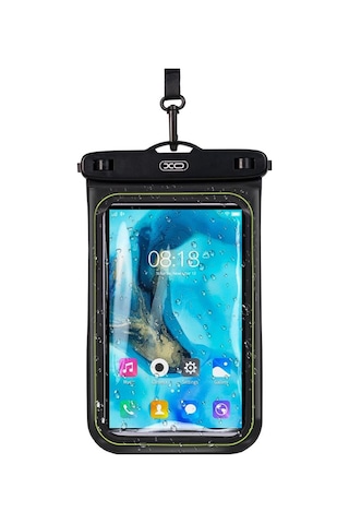 Kt04 Su Geçirmez Cep Telefonu Kılıfı Ve Boyun Askısı - Siyah Ipx8 Pvc Sünger