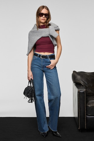 Grımelange Fable Kadın Straıght Fit Paçası Dikişsiz Bitişli Denim Koyu Mavi Jeans Koyu Mavi