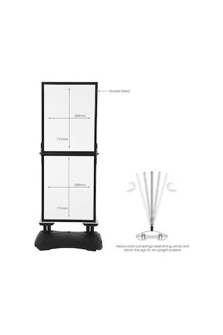 Wind Pro Slim 2 Katlı Gri Kaldırım Panosu 55 x 170 CM