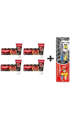 Colgate Optic White Kahve Çay Tütün Kullanan Diş Macun 125ml 4ad Zig Zag Charcoal 1+1 Orta Diş Fırça Tam Koruma
