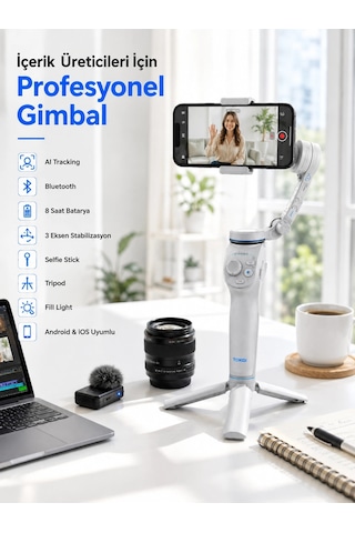 Akıllı Telefon Gimbal Sabitleyici 360 Takip Özellikli Profesyonel Video Çekim Stabilizeri Diğer