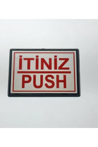 Büro İş Güvenliği İçin 10x7cm Mini Yapışkanlı Push İtiniz Uyarı Tabelası