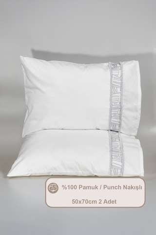 Elart Giza Yastık Kılıfı %100 Pamuk 2 Adet 50x70 Cm Gri Gri