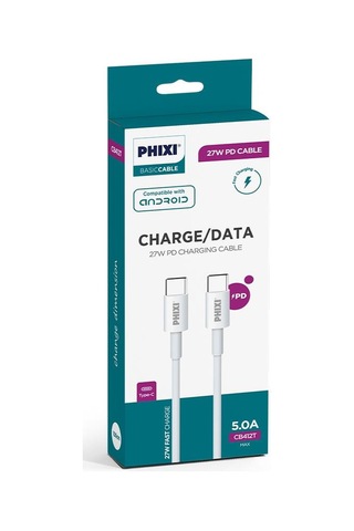 Phixi Basic CB412T Type-C to Type-C USB Şarj Kablosu