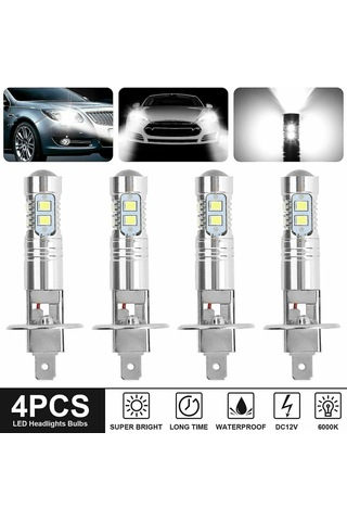 Padalink H1 Led Far Ampulü 4'lü Paket 6000k Süper Beyaz 1950w 285000lm Ip68 Su Geçirmez Fanlısız Hızlı Kurulum Alüminyum Gövde