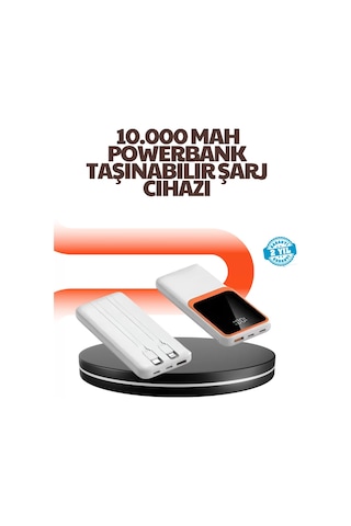 Taşınabilir 10000 Mah Powerbank Dijital Göstergeli, Type-c Ve Usb Çıkışlı Diğer
