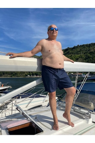 Miami Beach Erkek Büyük Beden Lacivert Hızlı Kuruyan Kumaş Tek Arka Cepli Standart Boy Mayo Deniz Şortu Lacivert