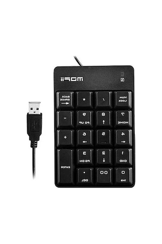 Novahub Usb Nümerik Klavye Mofii X810 - 18 Tuşlu Finans Klavyesi Siyah Optik Taşınabilir Optik